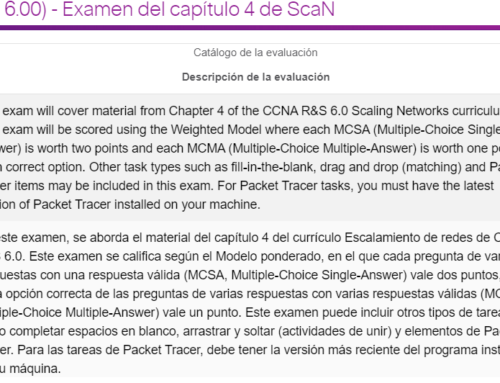 Examen del capítulo 4 de CCNA 3 v6.0