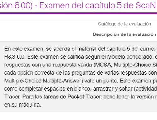 Examen del capítulo 5 de CCNA 3 v6.0