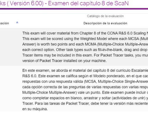 Examen del capítulo 8 de CCNA 3 v6.0
