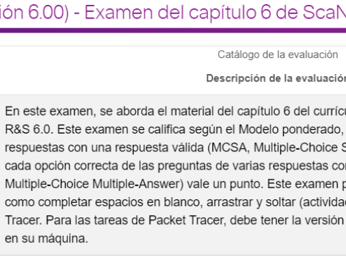 Examen del capítulo 6 de CCNA 3 v6.0